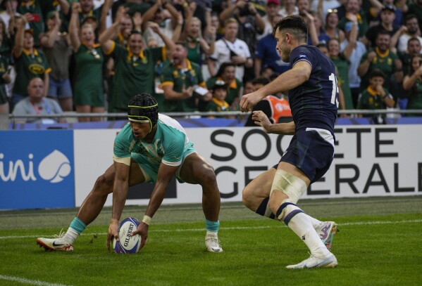 South Africa squeezes Scotland to open Rugby World Cup defense with 18-3  win