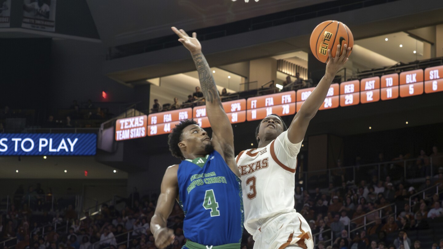 Mitchell, with double-double, leads No. 19 Texas past Texas A&M-Corpus Christi 71-55