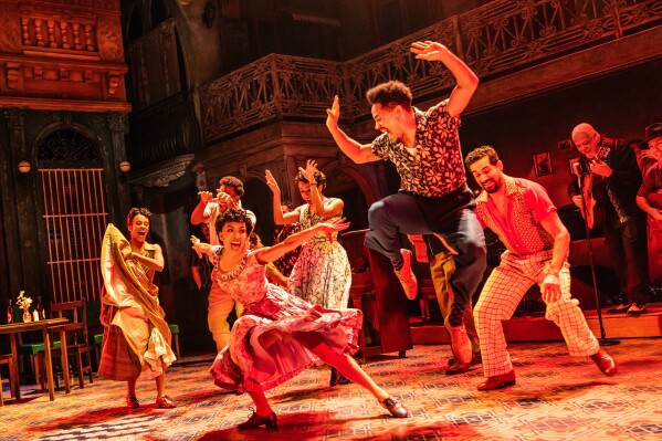 This image released by Polk & Co. shows the Broadway company of Buena Vista Social Club during a performance in New York. (Matthew Murphy/Polk & Co. via AP)