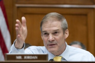 Rep. Jim Jordan, R-Ohio, chairman of the House Judiciary Committee, speaks during the House Oversight and Accountability Committee hearing on Capitol Hill in Washington, Wednesday, March 20, 2024. (AP Photo/Jose Luis Magana)