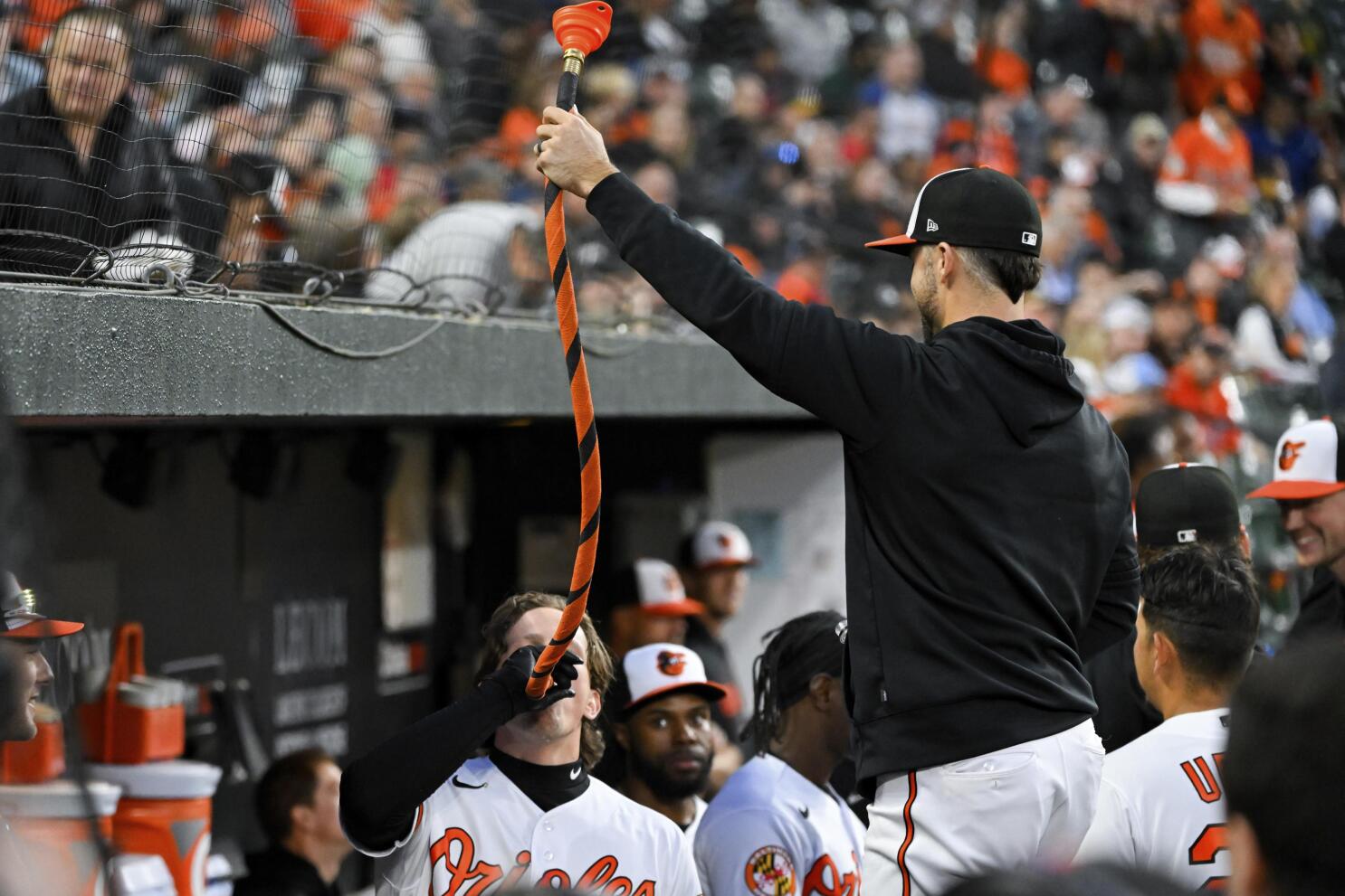 Orioles have new base-hit celebration after home run funnel goes