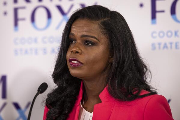 FILE- Incumbent Cook County State's Attorney Kim Foxx speaks Tuesday night, Nov. 3, 2020. A judge says a report detailing missteps and false statements made by prosecutors in the initial investigation of former "Empire" actor Jussie Smollett should be made public. Smollett was convicted this month of lying to police in January 2019 about what he said was a racist, homophobic attack in downtown Chicago. The report to be released Monday, Dec. 20, 2021, includes detailed findings by special prosecutor Dan Webb, who took over the case after Cook County State's Attorney Kim Foxx dropped charges against Smollett in March 2019. (Ashlee Rezin Garcia/Chicago Sun-Times via AP, File)