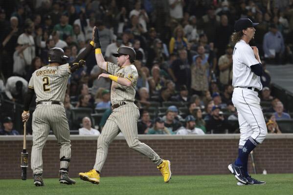 Yu Darvish of the San Diego Padres stands on the dugout steps