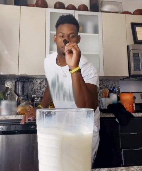 This photo provided by Milk Processor Education Program.  shows Ju Ju Smith-Schuster of the Pittsburgh Steelers in a milk commercial. The dairy industry has a familiar question for you: “Got milk?” Six years after the popular tagline was retired, “Got milk?” ads are back. The dairy industry is reviving the campaign hoping to prolong the U.S. sales boost milk has gotten during the pandemic.  (Milk Processor Education Program via AP)