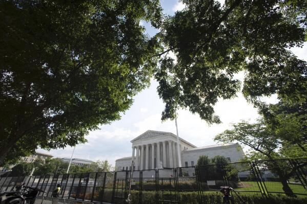 The U.S. Supreme Court is seen in Washington, Monday, June 13, 2022. (AP Photo/Cliff Owen)