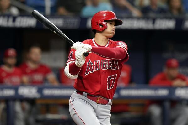 Tampa Bay Rays' David Peralta celebrates with first base coach Chris Prieto  (31) after his single off Los Angeles Angels starting pitcher Tucker  Davidson during the fourth inning of a baseball game