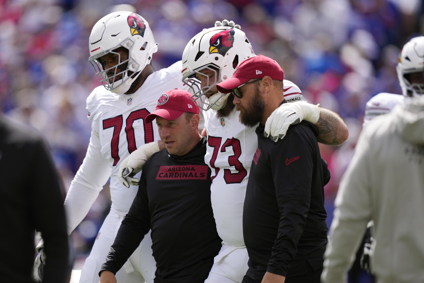 Cardinals put starting right tackle Jonah Williams on injured reserve with  a knee injury | AP News