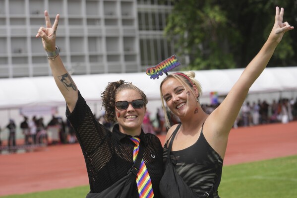 Participants take part in the annual Pride Parade to celebrate the LGBTQ+ community’s Pride Month in Bangkok, Thailand, Sunday, June 1, 2025. (AP Photo/Sakchai Lalit)