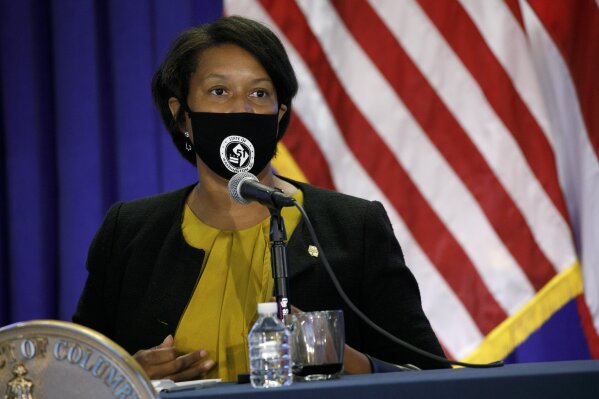 District of Columbia Mayor Muriel Bowser speaks during an announcement that District of Columbia public schools will be all virtual through Nov. 6, during a news conference, Thursday, July 30, 2020, in Washington. (AP Photo/Jacquelyn Martin)