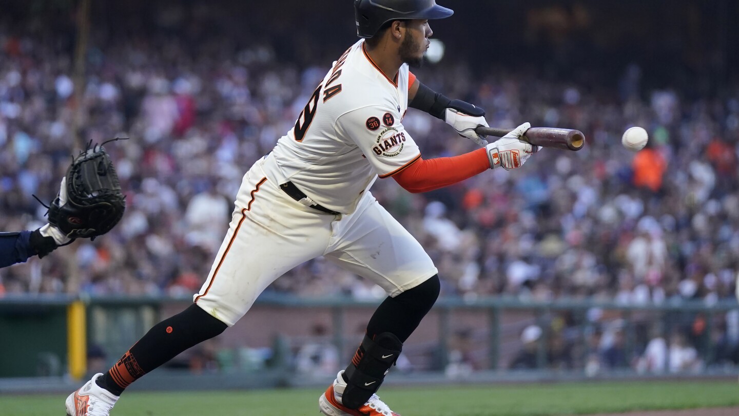 Catcher Patrick Bailey of the San Francisco Giants looks on