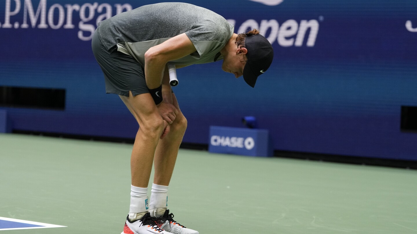 Jannik Sinner reaches the US Open men’s final by beating Jack Draper after both need medical help