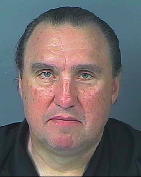 This Monday, March 30, 2020, booking photo provided by the Hernando County Jail shows Rodney Howard-Browne, pastor of The River Church. Florida officials arrested the pastor of the megachurch after detectives say he held two Sunday services with hundreds of people and violated a safer-at-home order in place to limit the spread of the coronavirus. According to jail records, Pastor Rodney Howard-Browne turned himself in to authorities Monday, March 30, 2020, in Hernando County, Fla. (Hernando County Jail via AP)