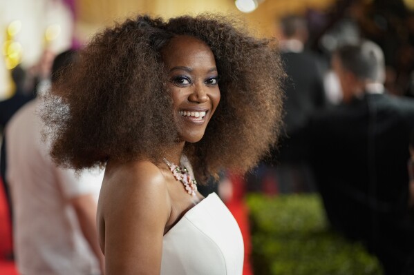 Erika Alexander arrives at the Oscars on Sunday, March 10, 2024, at the Dolby Theatre in Los Angeles. (AP Photo/John Locher)