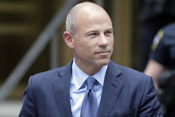 FILE - In this May 28, 2019 file photo, attorney Michael Avenatti leaves a courthouse in New York. Prosecutors say Avenatti was over $15 million in debt when he tried to extort up to $25 million from Nike, while Avenatti's lawyers say the money he legally requested to conduct an internal probe of the sportswear giant was a bargain. Both sides made the assertions in court papers filed late Tuesday, Dec. 24, in advance of a Jan. 22 criminal trial in Manhattan, giving U.S. District Judge Paul G. Gardephe time to decide what the jury will be allowed to hear and see. (AP Photo/Seth Wenig, File)