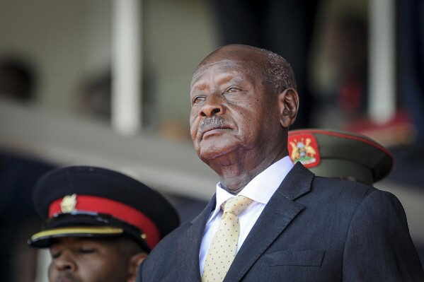 FILE - Uganda's President Yoweri Museveni attends the state funeral of Kenya's former president Daniel Arap Moi in Nairobi, Kenya on Feb. 11, 2020. Human rights violations including extrajudicial killings in Uganda in recent years have raised the concern of a panel of United Nations experts. Uganda's security forces face growing allegations of brutality in their encounters with perceived opponents of the government of President Yoweri Museveni. (AP Photo/John Muchucha, File)