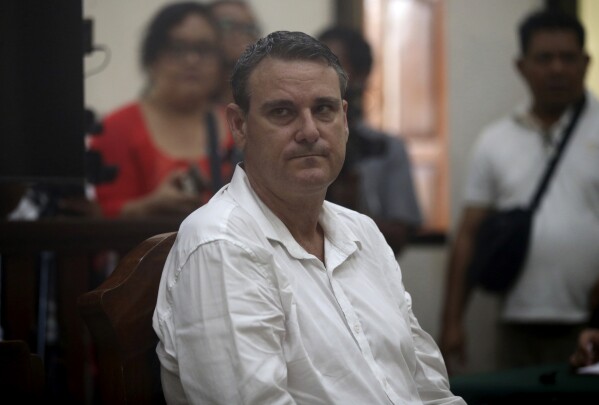 Australian Troy Smith, sits in a courtroom for his first hearing trial at Denpasar district court, Bali, Indonesia on Thursday, June 13, 2024. Indonesian police arrested Smith on April 30, allegedly being caught with methamphetamine in his hotel.(AP Photo/Firdia Lisnawati)