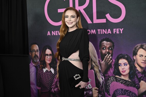 Lindsay Lohan attends the world premiere of "Mean Girls" at AMC Lincoln Square on Monday, Jan. 8, 2024, in New York. (Photo by Evan Agostini/Invision/AP)