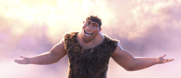 This image released by DreamWorks shows Grug Crood, voiced by Nicolas Cage, in a scene from the animated film "The Croods: A New Age." (DreamWorks Animation via AP)