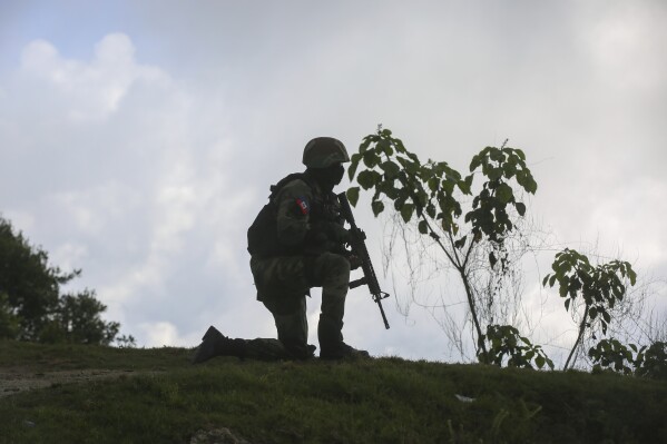 A soldier carries out an anti-gang operation in the Kenscoff neighborhood of Port-au-Prince, Haiti, Feb. 3, 2025. (AP Photo/Odelyn Joseph, File)