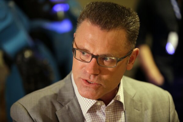 
              FILE - In this Jan. 28,  2014, file photo, Howie Long speaks during an interview at the NFL Super Bowl XLVIII media center n New York. Howie is a Hall of Famer and was a integral part of the Oakland Raiders 1984 title, while his son Chris has become the ultimate role player on a defense that is really void of any big name guys.  (AP Photo/Matt Slocum, File)
            