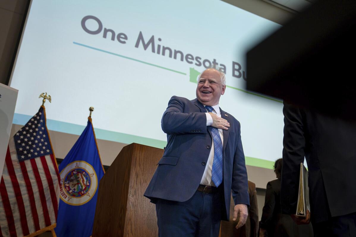 Walz proposes tax credit checks for 2.5M Minnesota families AP News