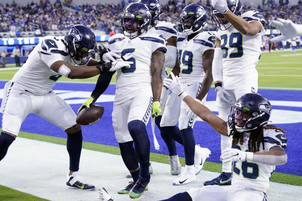 Los Angeles Rams cornerback Donte' Deayon (21) celebrates after