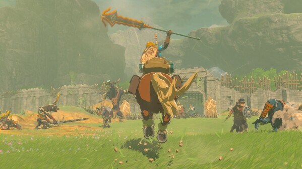 This video game image released by Nintendo shows a scene from "The Legend of Zelda: Tears of the Kingdom." (Nintendo via AP)