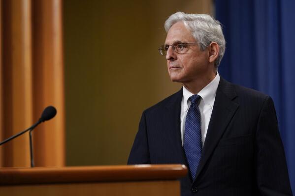 FILE - Attorney General Merrick Garland listens to a question as he leaves the podium after speaking at the Justice Department, Aug. 11, 2022, in Washington. Garland is moving to end sentencing disparities that have imposed harsher penalties for different forms of cocaine and worsened racial inequity in the U.S. justice system. (AP Photo/Susan Walsh, File)