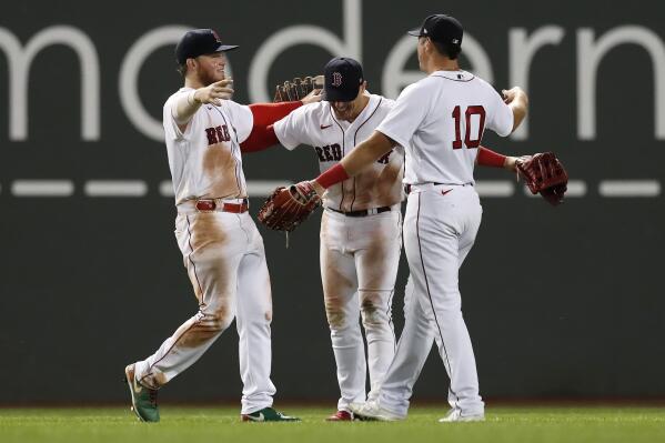 Boston Red Sox's Hunter Renfroe rounds the bases on his home run during a  baseball game against the Baltimore Orioles, Sunday, May 9, 2021, in  Baltimore. The Red Sox won 4-3.(AP Photo/Nick