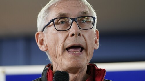 FILE - Wisconsin Democratic Gov. Tony Evers speaks at a campaign stop, Oct. 27, 2022, in Milwaukee. Evers signed a bill into law on Wednesday, July 19, 2023, overhauling the way reading is taught in the state. (AP Photo/Morry Gash, File)