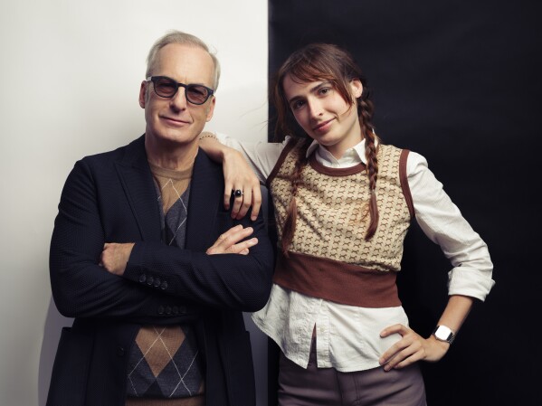 Bob Odenkirk and Erin Odenkirk pose for a portrait to promote their book "Zilot & Other Important Rhymes" on Thursday, Oct. 5, 2023, in New York. (Photo by Drew Gurian/Invision/AP)
