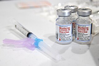 Dosis de la vacuna contra el coronavirus desarrollada por Moderna, en Throop, Pensilvania, el  9 de enero de 2021. (Christopher Dolan/The Times-Tribune vía AP, archivo)
