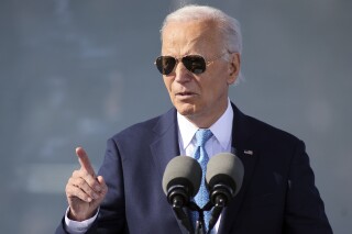 President Joe Biden speaks during an event about his Investing in America agenda, Tuesday, Oct. 29, 2024, at the Dundalk Marine Terminal in Baltimore. (AP Photo/Daniel Kucin Jr.)