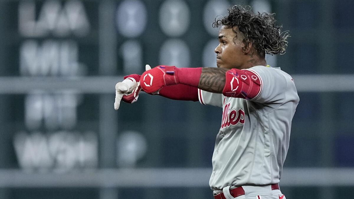 Phillies' Cristian Pache placed on injured list with torn meniscus