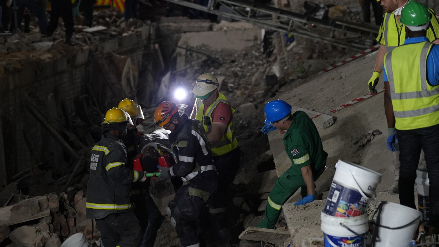Survivors rescued but dozens still trapped after a deadly building collapse in South Africa
