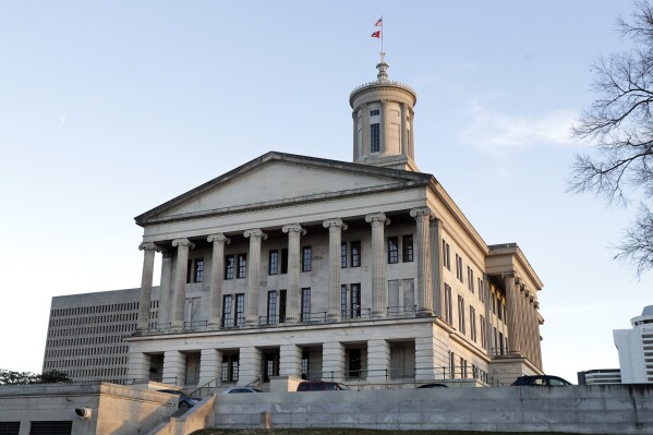 FILE - The Tennessee Capitol is seen, Jan. 8, 2020, in Nashville, Tenn. Republicans in the Tennessee House and Senate both plan to offer businesses new tax help worth upward of $1 billion, Friday, March 29, 2024. (AP Photo/Mark Humphrey, File)