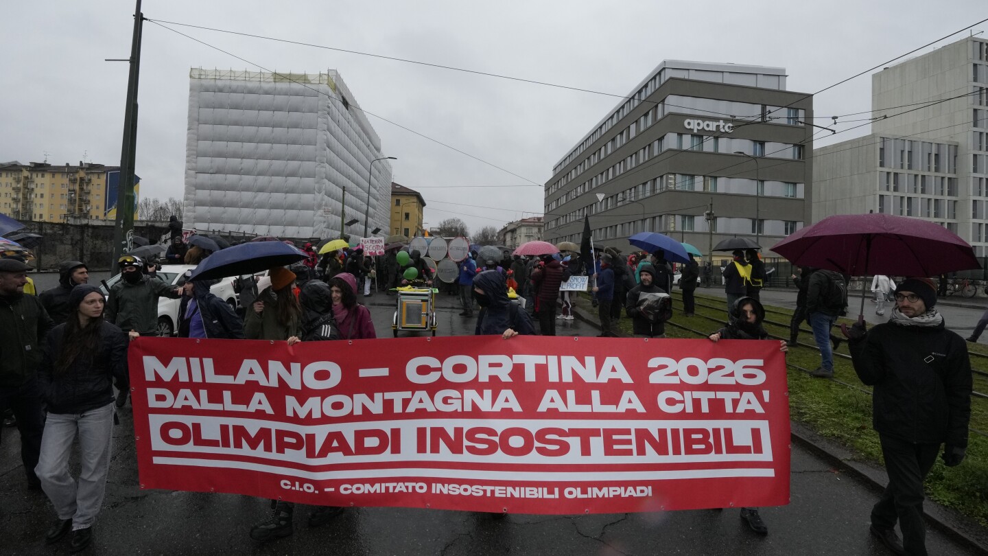 Повече от 100 души протестират срещу „неустойчивите“ Олимпийски игри през 2026 г. в Милано-Кортина