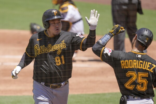 Pirates get big plays from rookies, including Endy Rodriguez's 1st homer,  to shut out Angels
