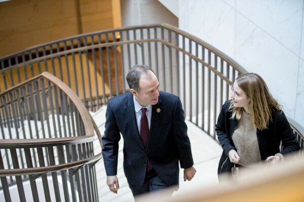 House Intelligence Committee Chairman Rep. Adam Schiff, of Calif., leaves a closed door meeting w...