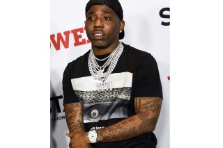 FILE - Rapper YFN Lucci, whose real name is Rayshawn Bennett, attends the world premiere of the final season of Starz TV's "Power," Aug. 20, 2019, in New York. The rapper pleaded guilty Tuesday, Jan. 23, 2024, to a gang-related charge after reaching a deal with prosecutors nearly three years after he was indicted on murder, gang and racketeering charges in Atlanta. (Photo by Evan Agostini/Invision/AP, File)
