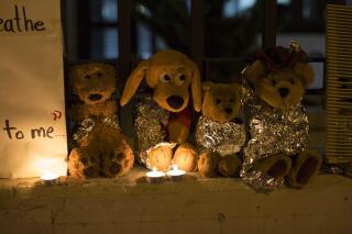 FILE - In this Wednesday, June 20, 2018, file photo, stuffed toy animals wrapped in aluminum foil representing migrant children separated from their families are displayed in protest in front of the United States embassy in Guatemala City. In a report released Tuesday, June 8, 2021, the Biden administration says it has identified more than 3,900 children separated at the border under former President Donald Trump’s ‘zero-tolerance’ policy on illegal crossings. (AP Photo/Luis Soto, File)