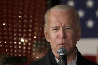 Democratic presidential candidate former Vice President Joe Biden speaks at a campaign event, Wednesday, Feb. 5, 2020, in Somersworth, N.H. (AP Photo/Elise Amendola)