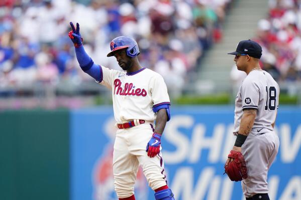 Nola lifts Phillies back over .500, beats reeling Yanks 7-0