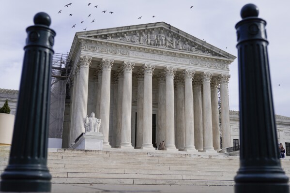 The US Supreme Court hearing is scheduled for Wednesday, November 15, 2023 in Washington.  (AP Photo/Maryam Zohaib)