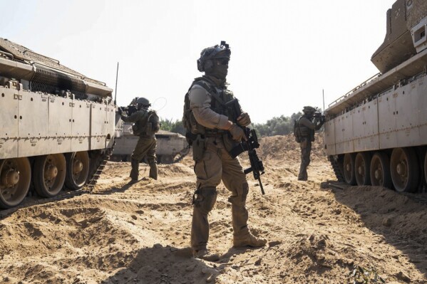 This photo released by the Israeli military on Thursday, Nov. 2, 2023, shows ground operations inside the Gaza Strip. (Israel Defense Forces via AP)