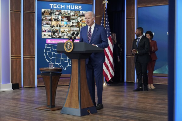 President Joe Biden walks to the podium during an event on the economy in the South Court Auditorium of the Eisenhower Executive Office Building on the White House complex, Monday, Oct. 23, 2023. (AP Photo/Jacquelyn Martin)