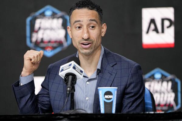 AP Coach of the Year, Marquette's Shaka Smart talks at a news conference during the Final Four NCAA college basketball tournament on Saturday, April 1, 2023, in Houston. (AP Photo/David J. Phillip)