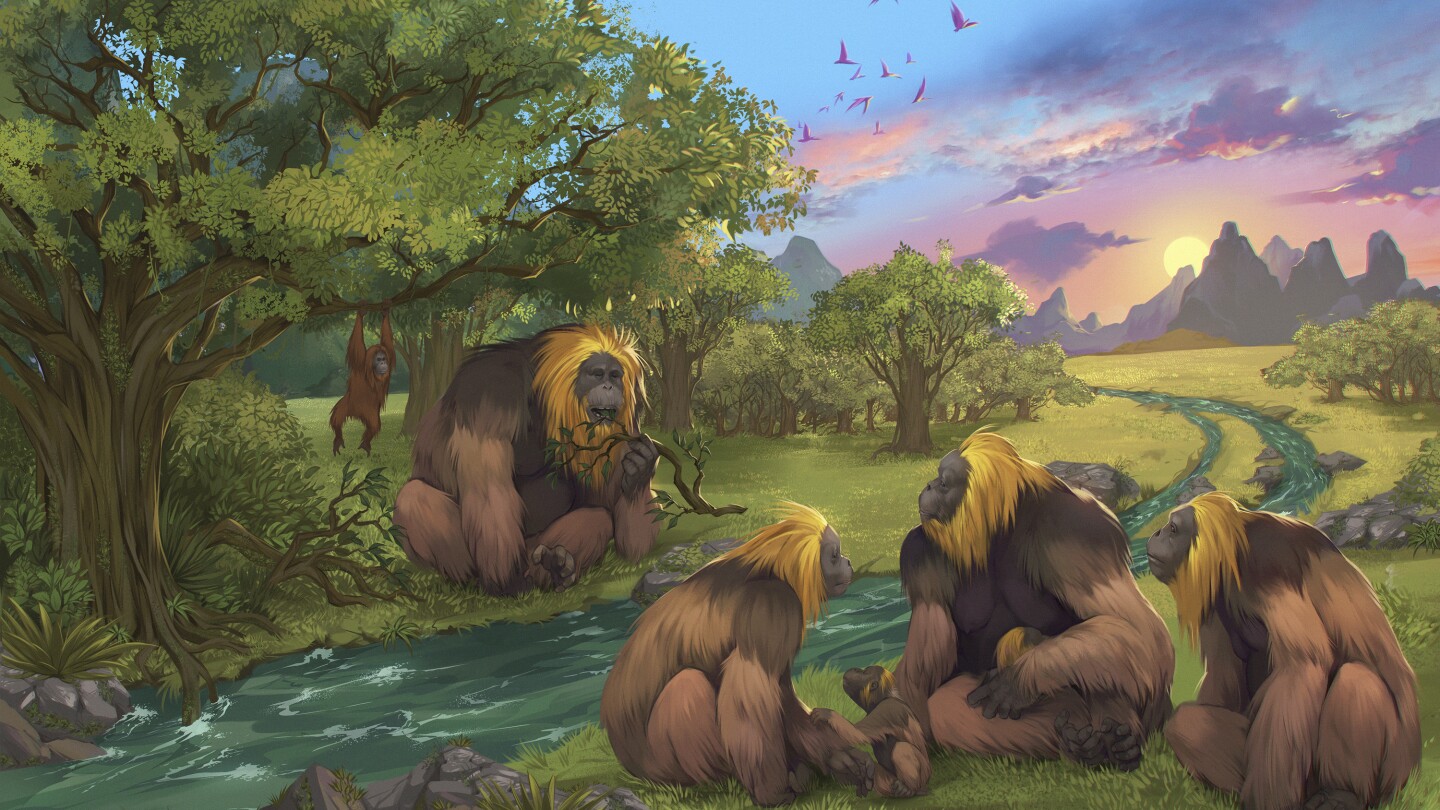 The largest great ape that ever lived became extinct due to climate change, a study has found