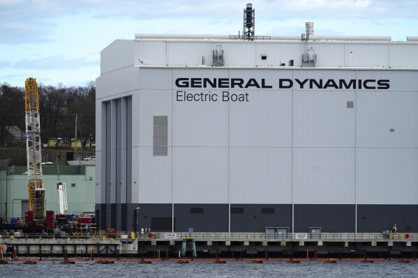 General Dynamics Electric Boat is seen in Groton, Conn., Wednesday, April 16, 2025. (AP Photo/Julia Demaree Nikhinson, File)