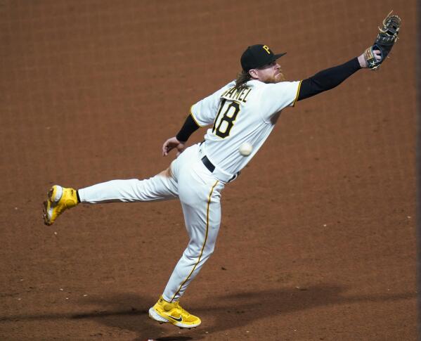 Pittsburgh Pirates shortstop Oneil Cruz (61) throws to first base